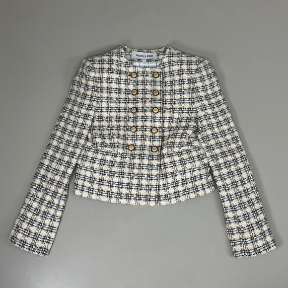 Veronica Beard Jackets & Blazers - VERONICA BEARD Bentley Tweed Jacket Sz-2 Ivory/Camel 2406TW6810474